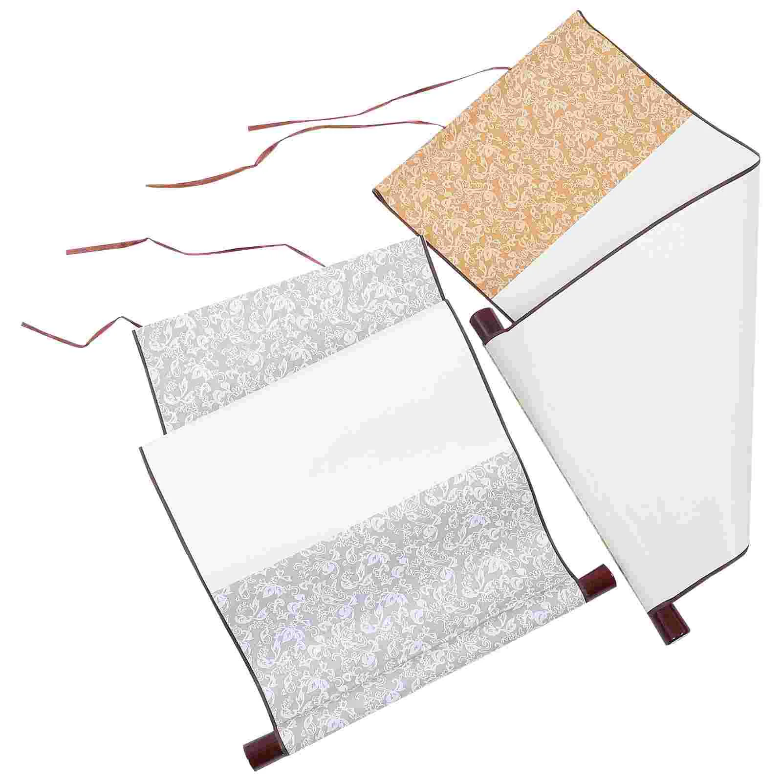 2 Pcs Calligraphy Supply Hangers Practicing Scroll Chinese Paper Blank Painting Rice