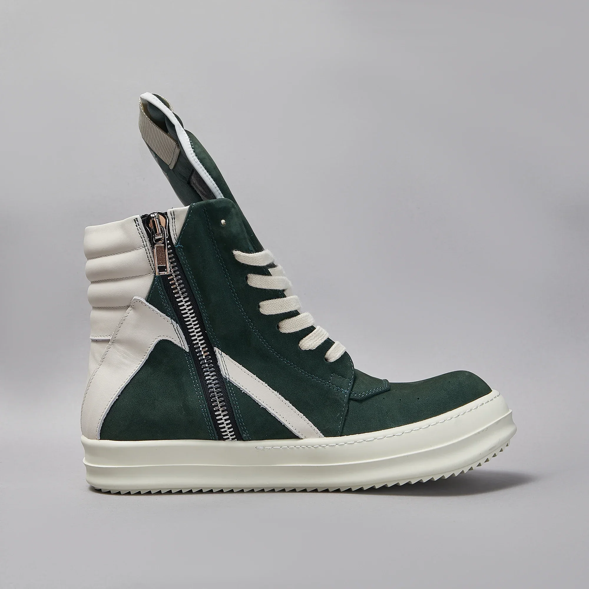 Designer Men Shoe Casual High Top Women Sneaker Frosted Leather Green Geobasket Zip Ankle Boot Designer Rome Luxury Flat Shoe