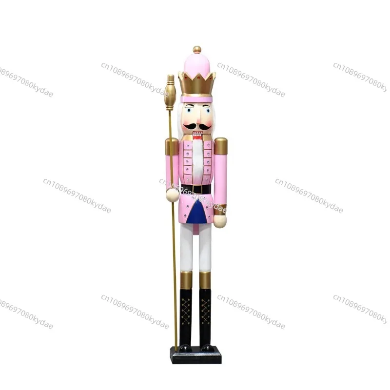 180cm 6ft Classic Life Size Wooden Cascanueces 6 Feet Nutcracker Soldier for New Year Ornament