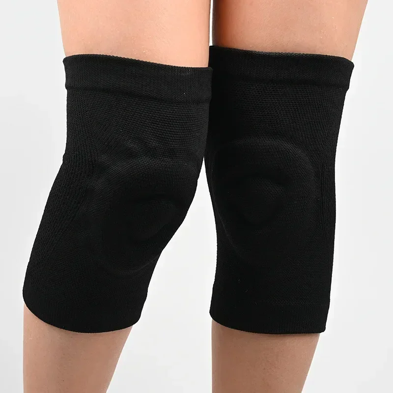 2PCS ลดความดัน Kneepads ฟิตเนสเต้นรําสเก็ตกีฬาเข่า Pads บาสเกตบอลแรงดันขี่จักรยานซิลิโคนบางเข่า Pads