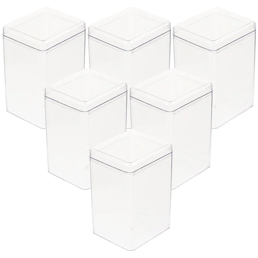 

6 Pcs Display Box Candy Jars with Lids Toy Organizer Mini Toys Clear Boxes Model Holder Statue