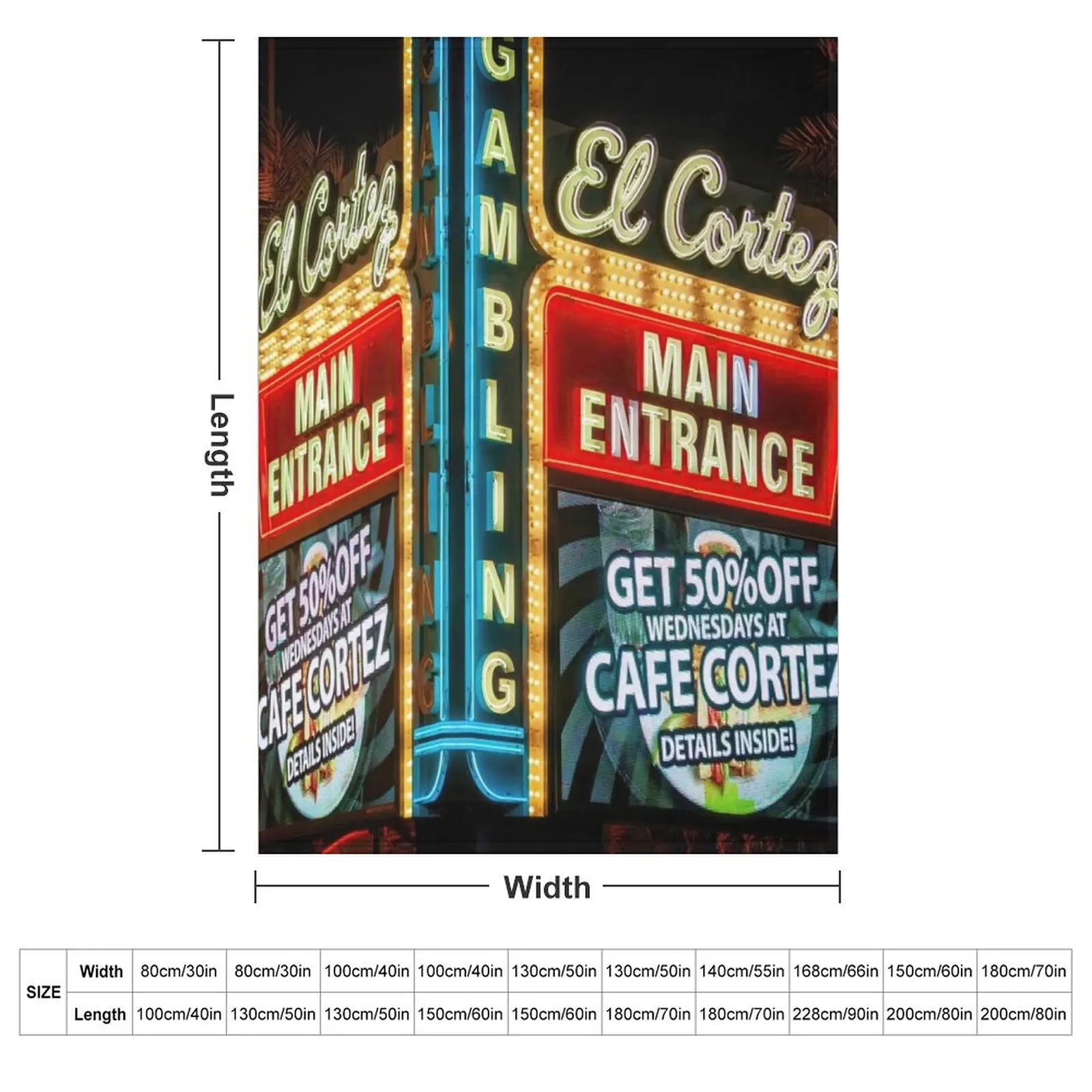 El Cortez Casino Neon Sign at night, Las Vegas Throw Blanket Vintage christmas gifts Blankets