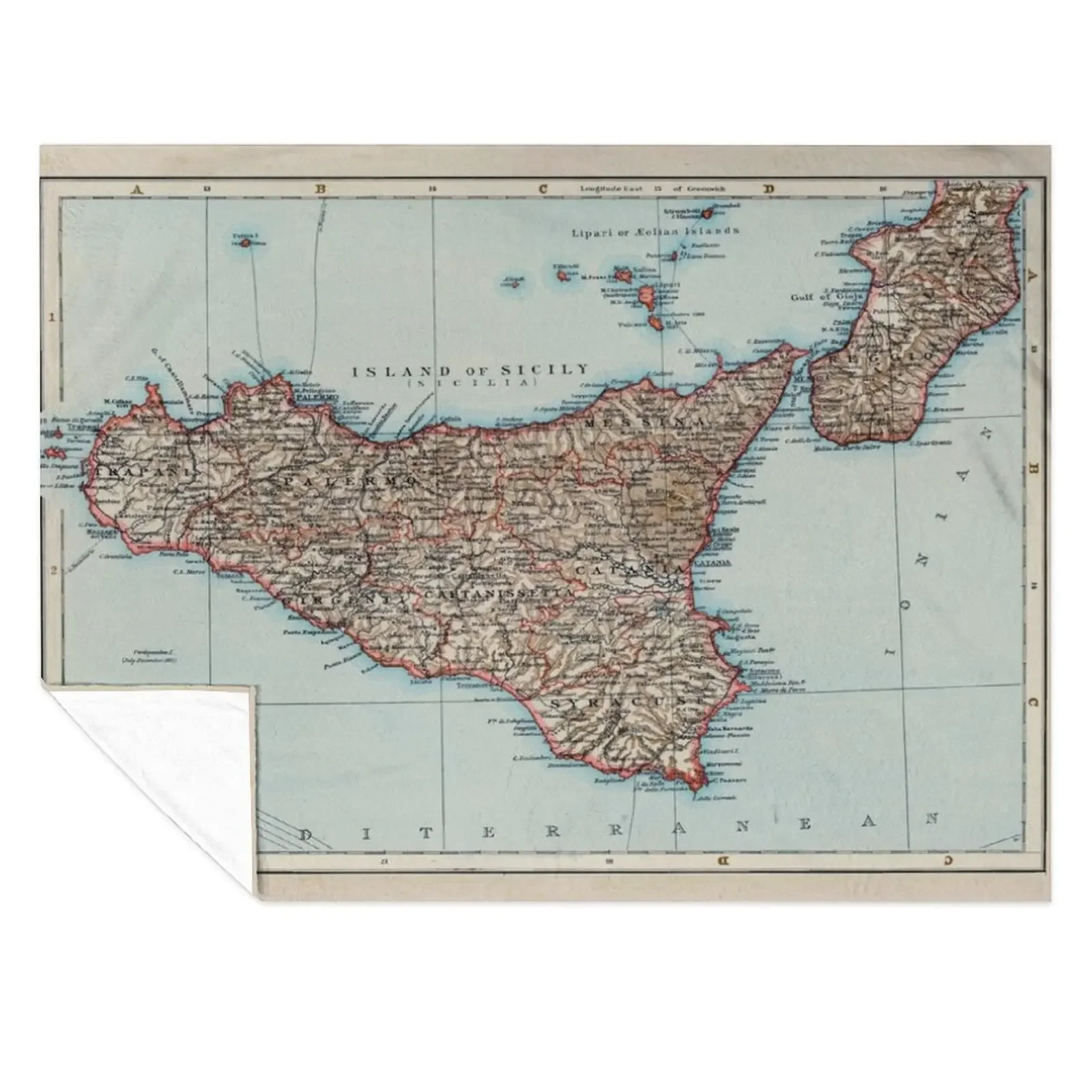 

Vintage Map of Sicily Italy (1900) Throw Blanket Weighted Summer Beddings Winter beds Baby Blankets