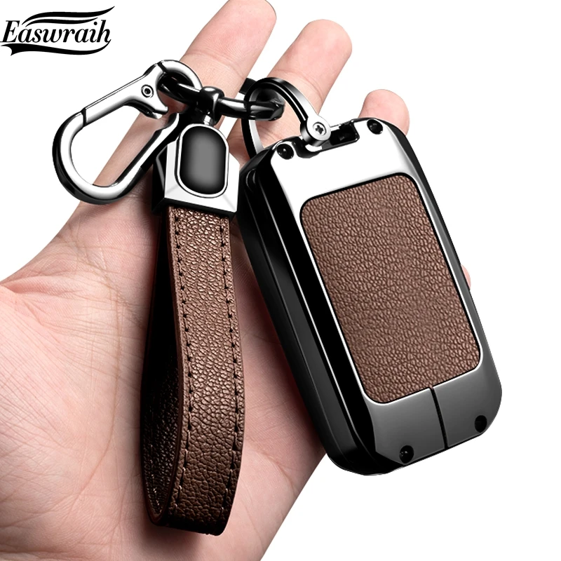 Auto Zink-legierung Leder Schlüssel Fall Abdeckung Halter Für Mazda EZ6 EZ6200 130 480 600 Innen Zubehör Schutzhülle Kette – Detail 4