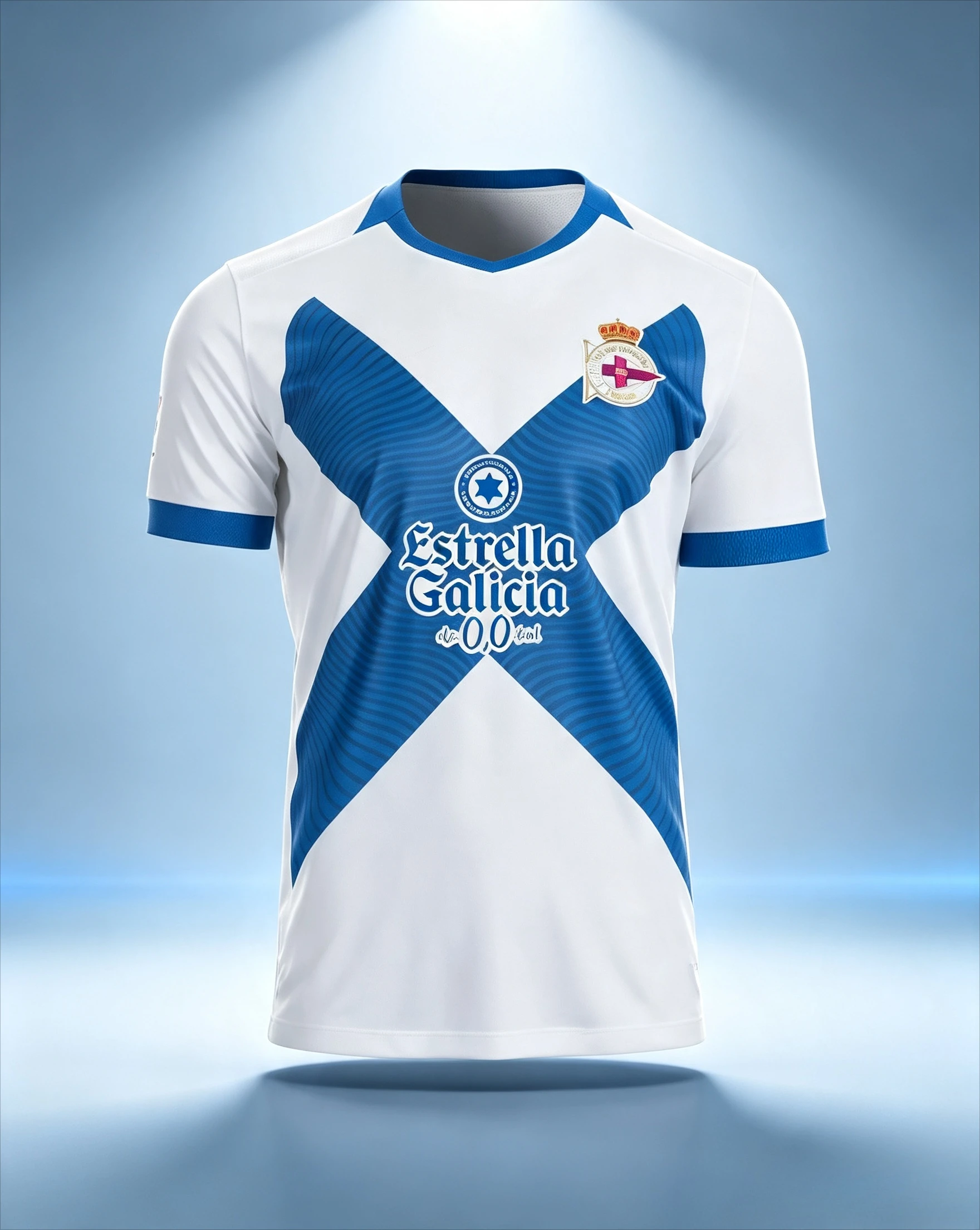 Image of Spanisches Deportivo La Coruña Fußballtrikot, bedruckt, schnelltrocknend, Sport-Herren-Kurzarmshirt, T-Shirt, Familien-Set