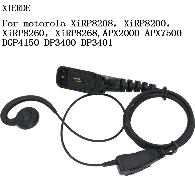 Auricular con micrófono para Motorola Radio XIR P8268, negro, con gancho para la oreja, DP4400, P8200, APX4000, APX2000, APX6000, XPR6300, DGP5550