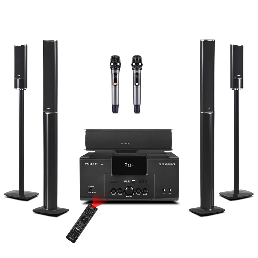 5.1 Home Theater Systems with Karaoke USB Wireless Microphone Living Room Speaker Bt Home Theatre System