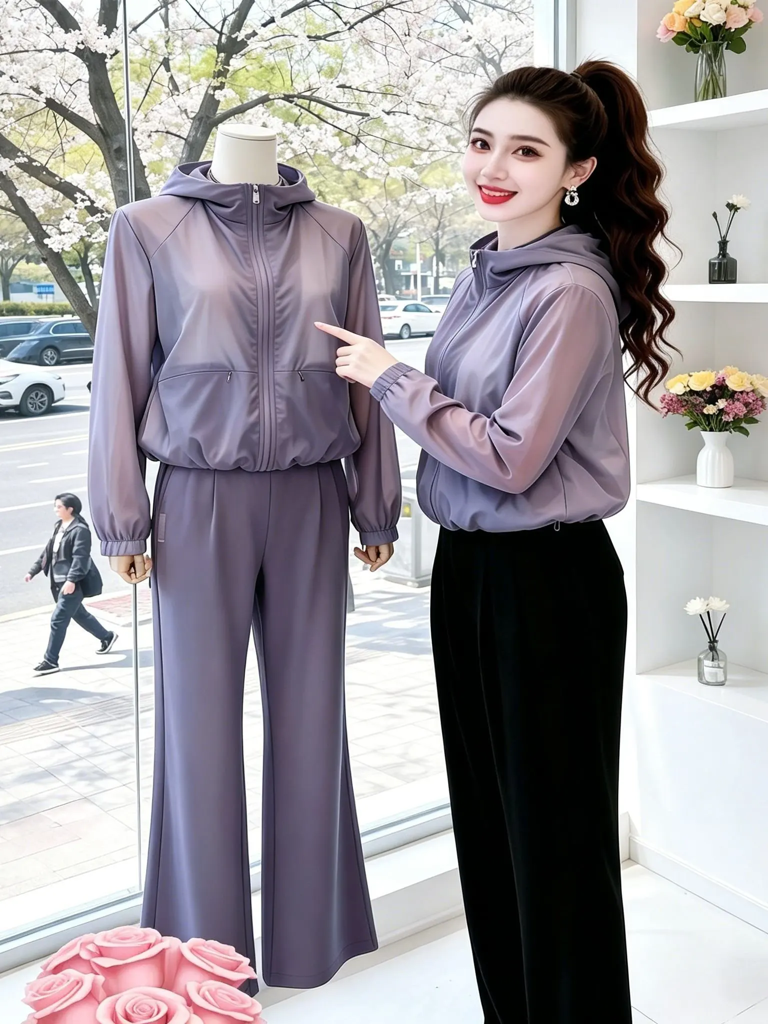 

Elegant Simple Women's Open Cardigan Summer 2026 UV Protection Loose Slimming Outdoor Commuting Versatile Outerwear Trendy