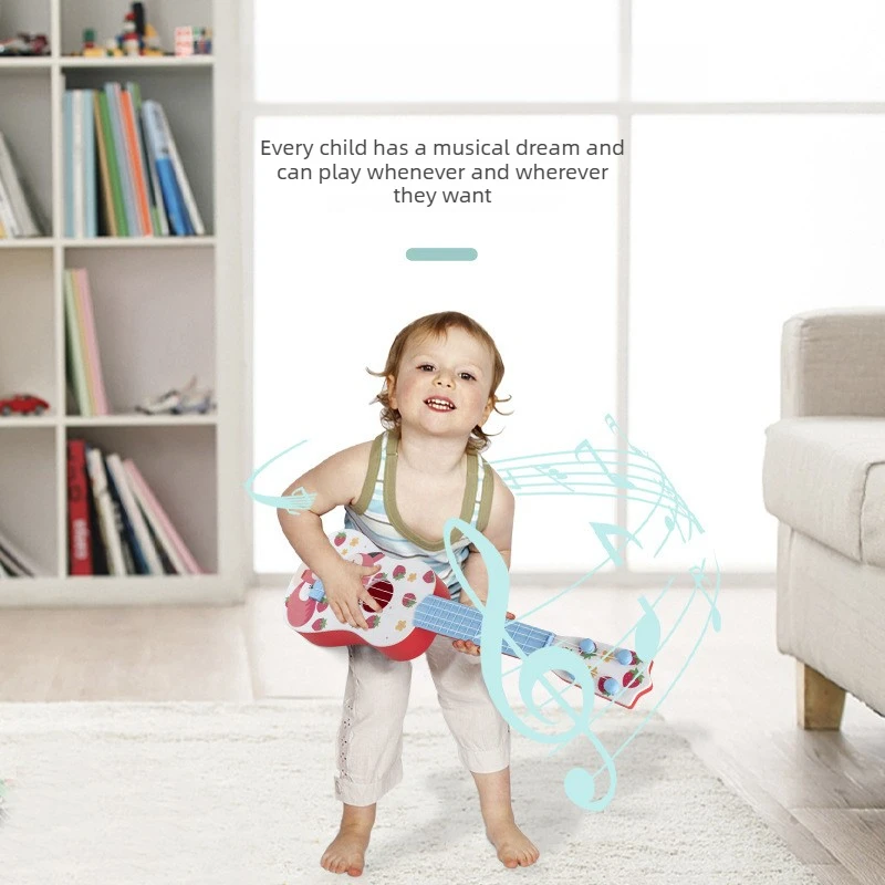 

Kids Guitar Musical Instrument Mini Guitar Instrument Enlightenment Educational Music Toy Can Play Music Simulation Toy Ukulele