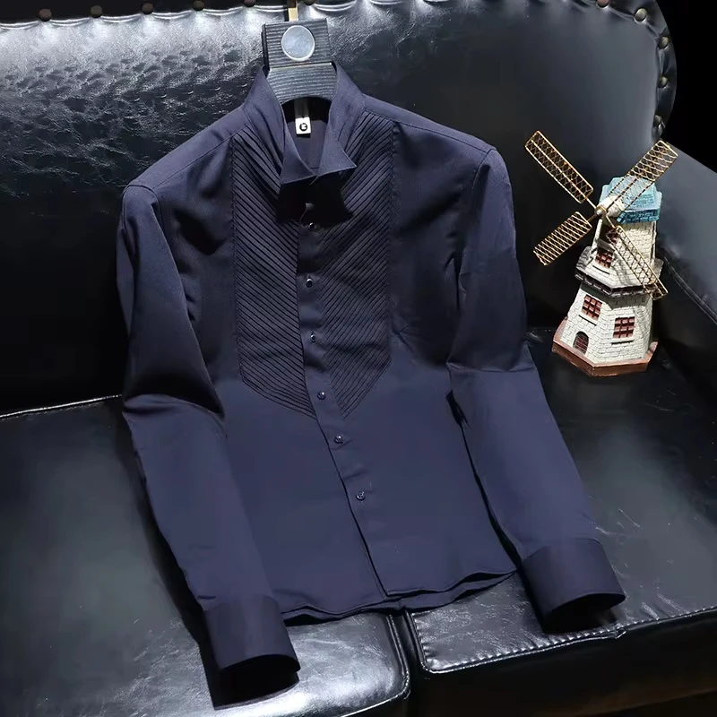 2026 New Men's Long Sleeve Shirt Design Sense Versatile Fashion Business Handsome Trendy Brand Niche Shirt