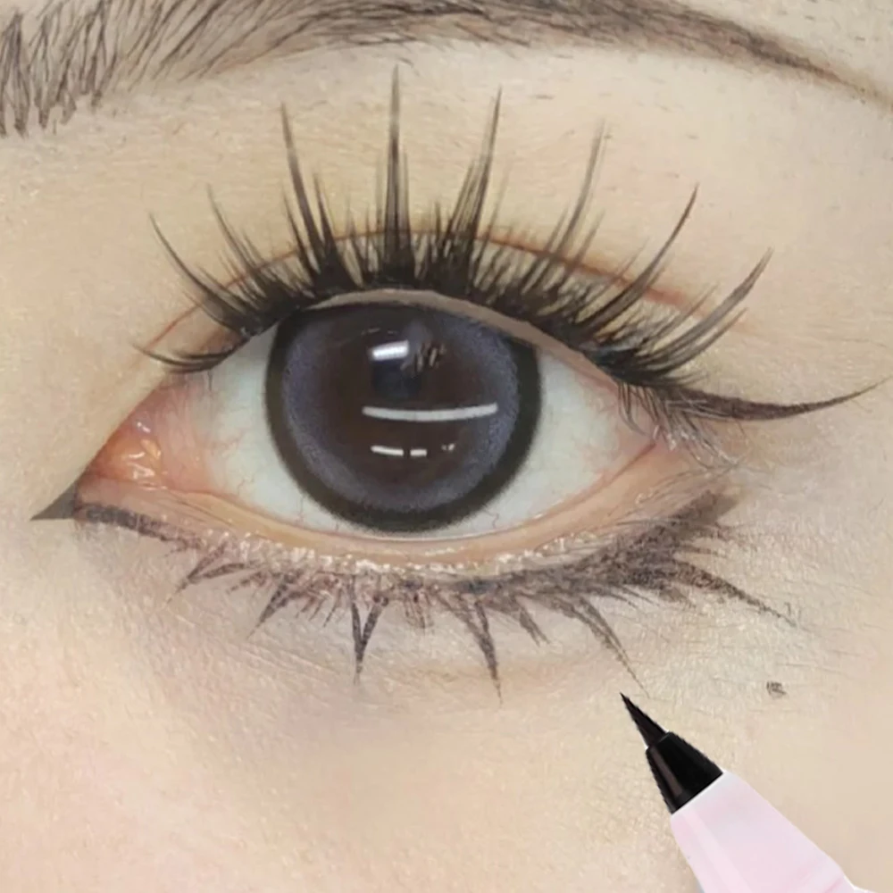 Penna Eyeliner per baco da seta sdraiato liquido Ultra-fine matita per ciglia inferiore opaca impermeabile a lunga durata cosmetici per il trucco coreano ad asciugatura rapida