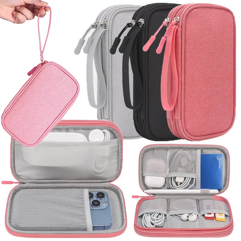 Double Layers Portable Travel Bag Electronics Organizer Pouch Carry Storage Case Waterproof Wires Charger Usb Cables Gadget Bags