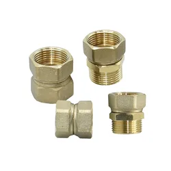 Brass 1/2 3/4 1inch Male Female Thread Connector Rotary installation Metal Thread Water Pipe Connector Copper Repair Fittings