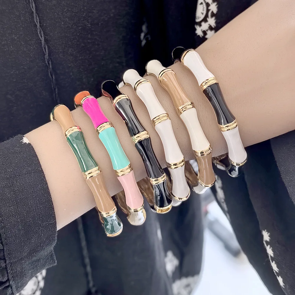 Amazon multi-color bamboo bracelet, fashionable and high-end design sense, versatile jewelry, non-fading and rising bracelet