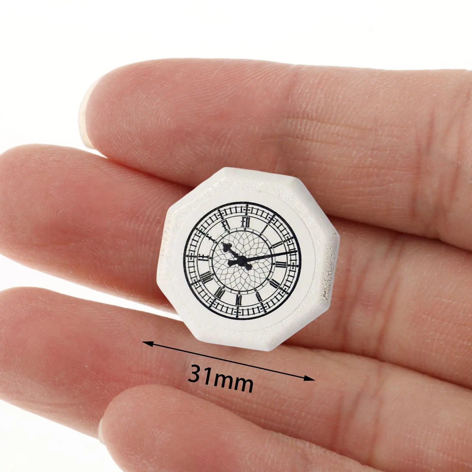Miniature Clock 1 12 Scale White PP Wall Decor Dollhouse Compact Dollhouse Accessories for Doll House Furniture