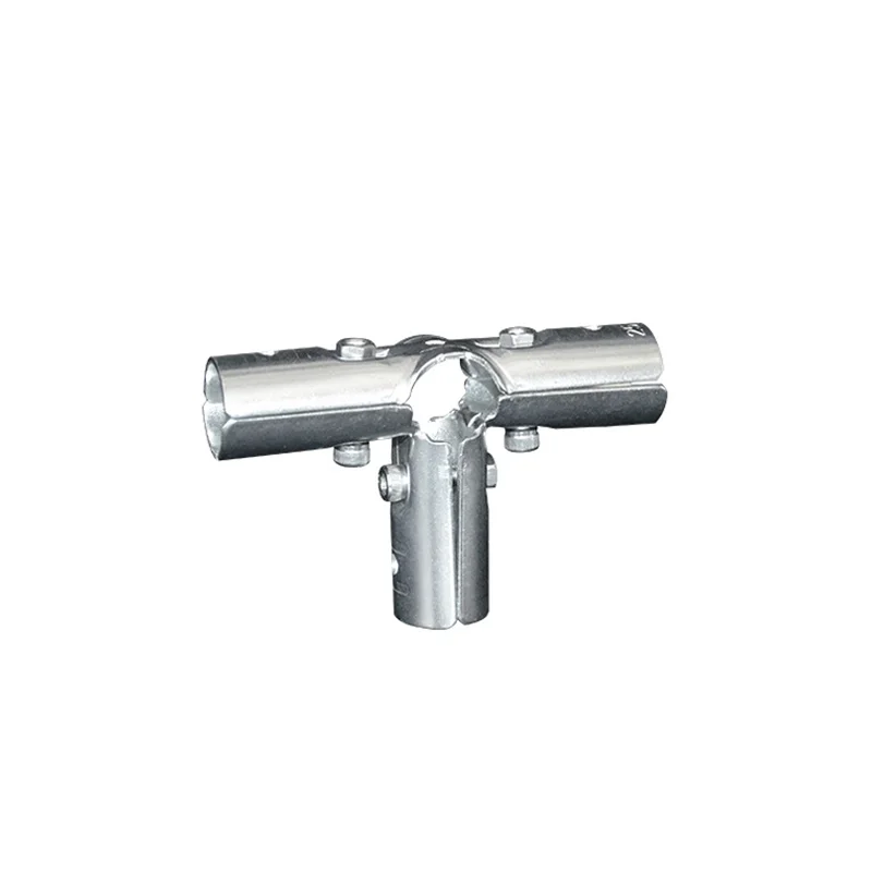 10Pcs Galvanized Steel Pipe Tee Connector 20mm 25mm T Joint Fitting For Greenhouse Frame Handrail Railing Construction Hardware