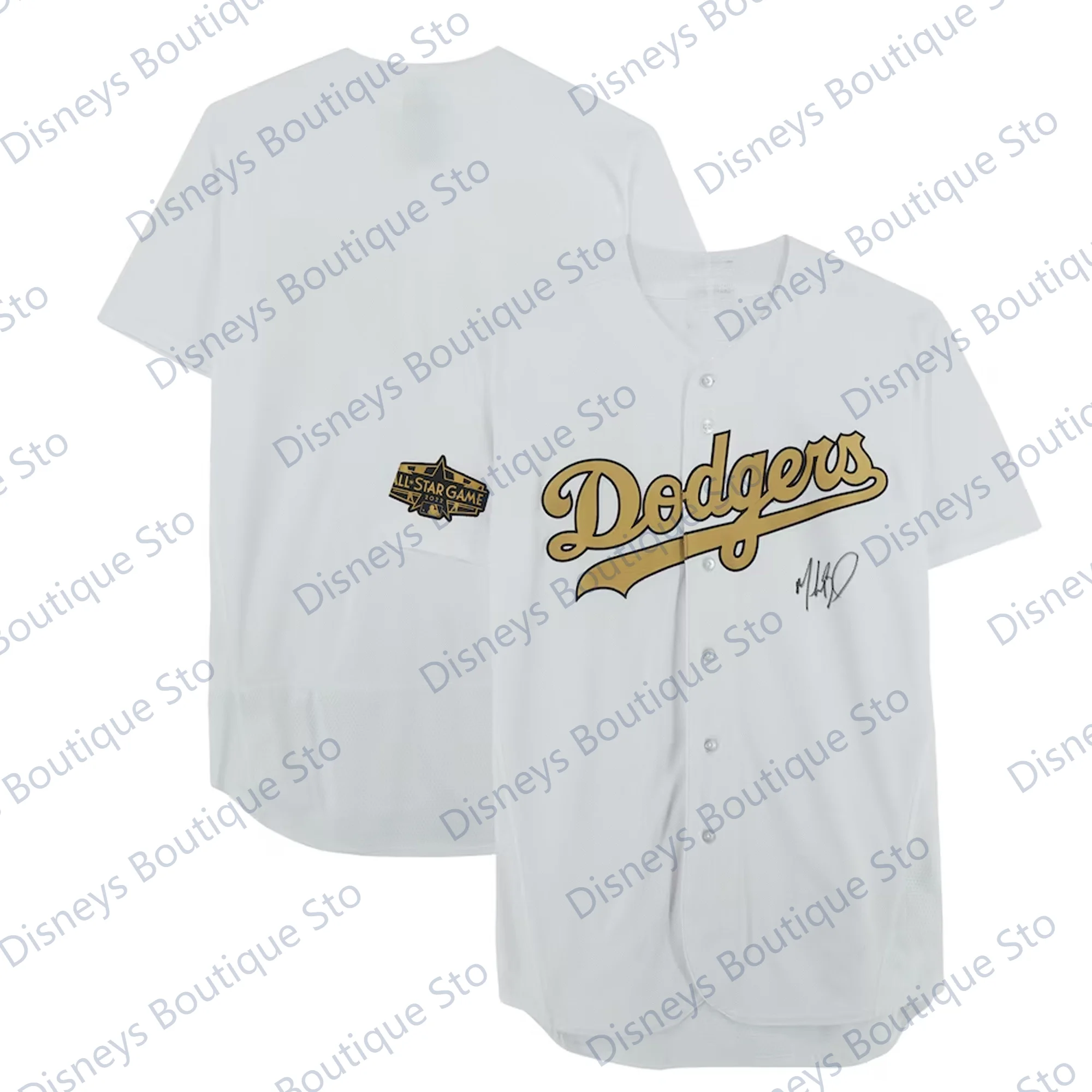 2024 New Arriavl Los Angeles BETTS Full Size Autographed Baseball Buttons Jersey Art by David Arrigo Button Baseball Uniform Kit