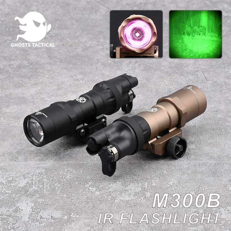 

Wadsn M300B Infrared IR Night Vision LED Flashlight M300 M600 Tactical Mini Scout Weapon Light Hunting Lantern Fit 20mm Rail