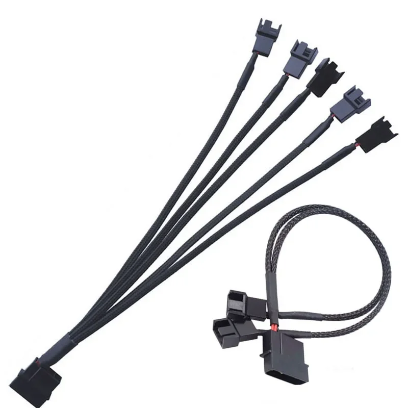 Molex to Fan Power Splitter Cable, 4-Pin IDE to 2/3/4 X 4Pin Fan Connector Sleeved Y Type Extension Power Cable Compatible 3-Pin