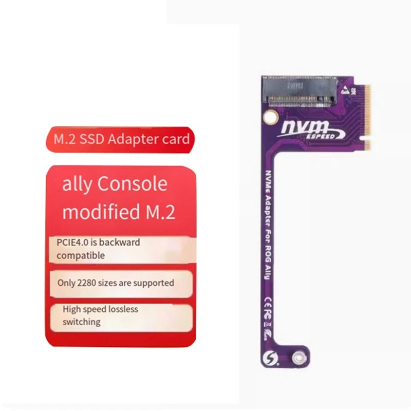 1 PCS For Asus Rog Ally M.2 NVME Transfer Card 2230 To 2280 NVME 90° M2 Adapter Card PCB For Rog Ally Modified Game Accessories