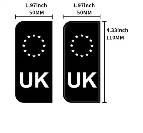 2 x Number Plate Black Sticker D E GB NL PL DK CZ SK EU Field Film Black Car Trailer Caravan Bus Fits all standard sized Vinyl 10 best sales car number - №8