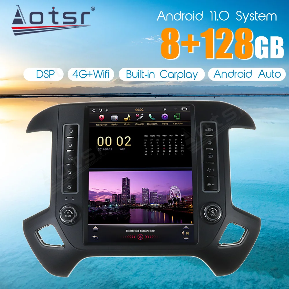 12.1 Inch For Gmc Sierra 2015-2018  Wifi Dsp Android 9 Style Px6 Car accessories Gps Navigation Multimedia Player Radio carplay