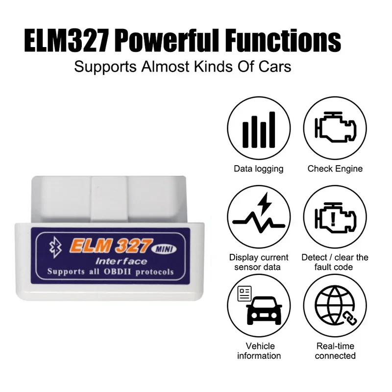 2025 Mini ELM327 بلوتوث Obd2 الماسح الضوئي رمز القارئ V1.5/V2.1 أدوات تشخيص السيارات تحقق كاشف أخطاء المحرك 16PIN محول