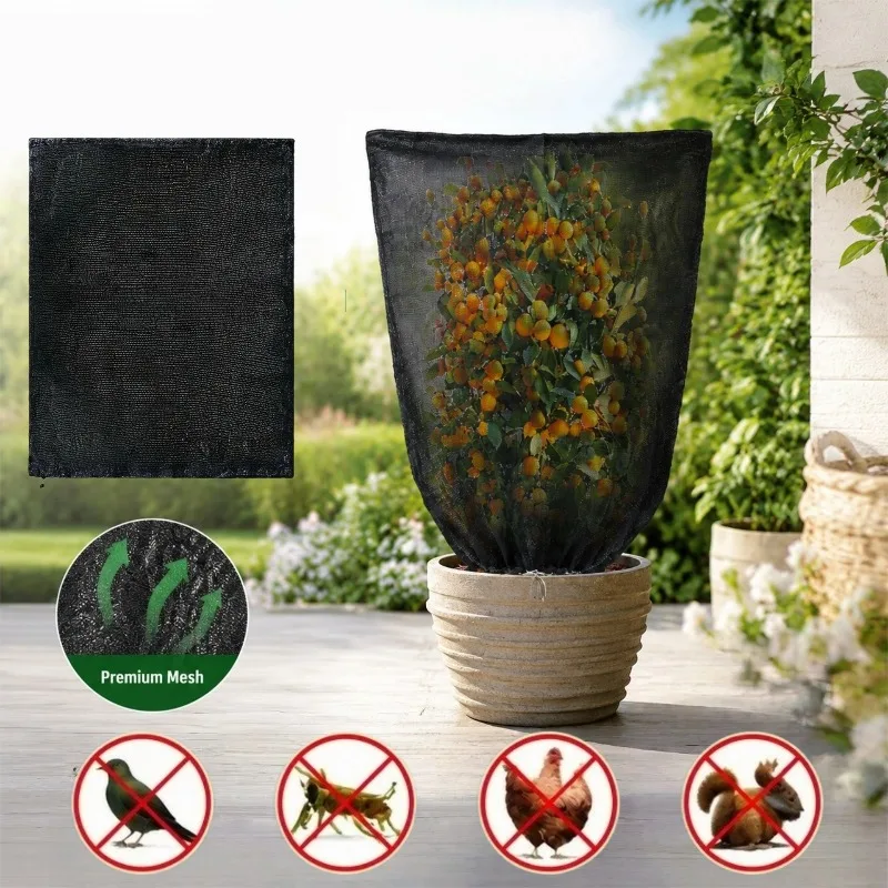 Garden Plant Shade Cover for Outdoor Drawstring Fruit Tree Protection Netting Insect Bird Barrier Vegetable Pest Control Mesh