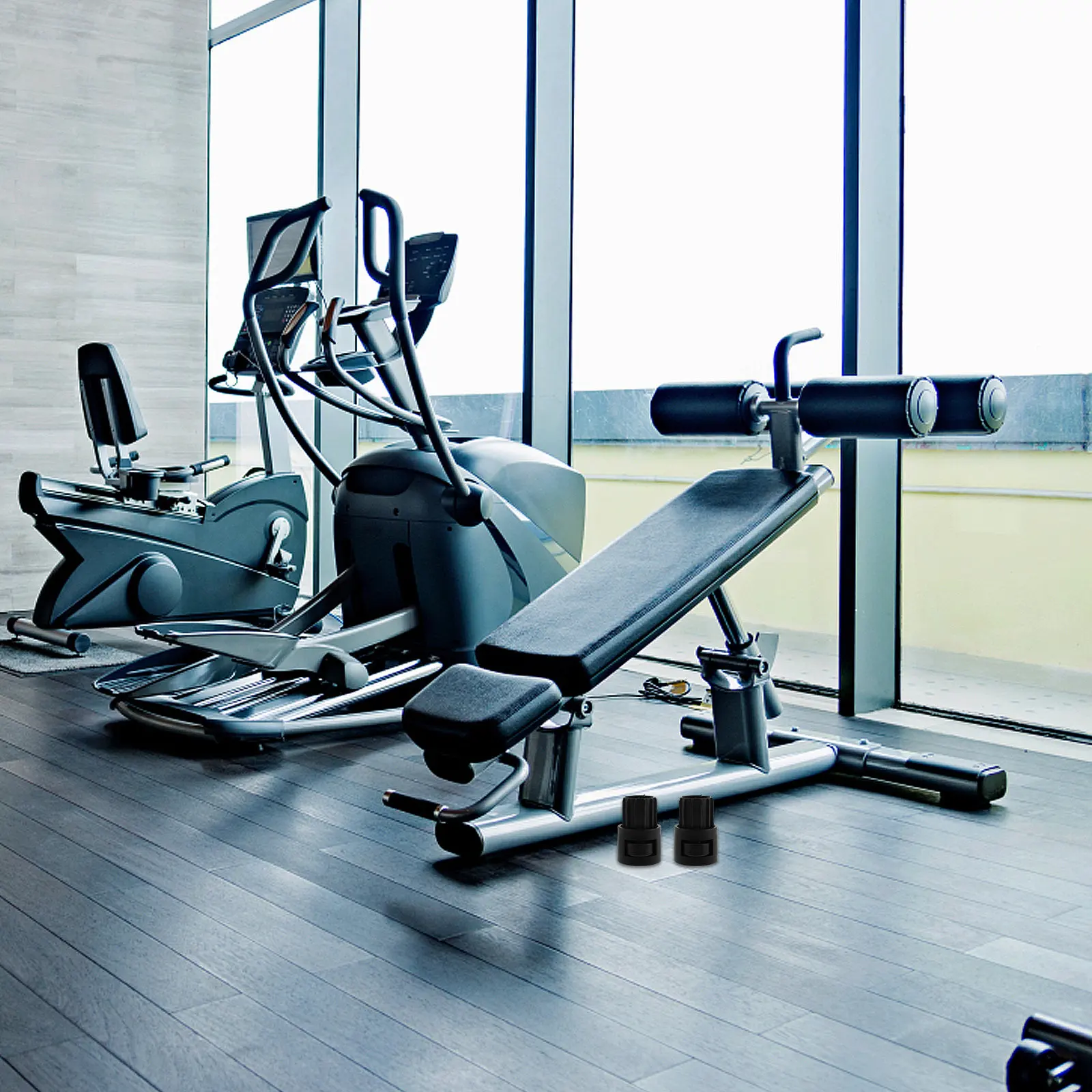 

2 шт. Нескользящие накладки для концов тренажеров, прочные резиновые пластиковые защитные накладки для пола для домашнего и профессионального фитнес-оборудования