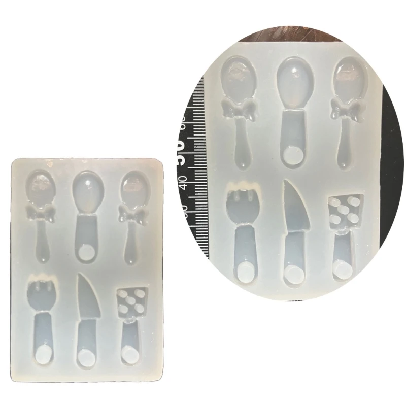 

Flexible Epoxy Resin Mold Lovely Cutlery Accessories Jewelry Mould Practical Ornament Silicone Molds for Art Classes