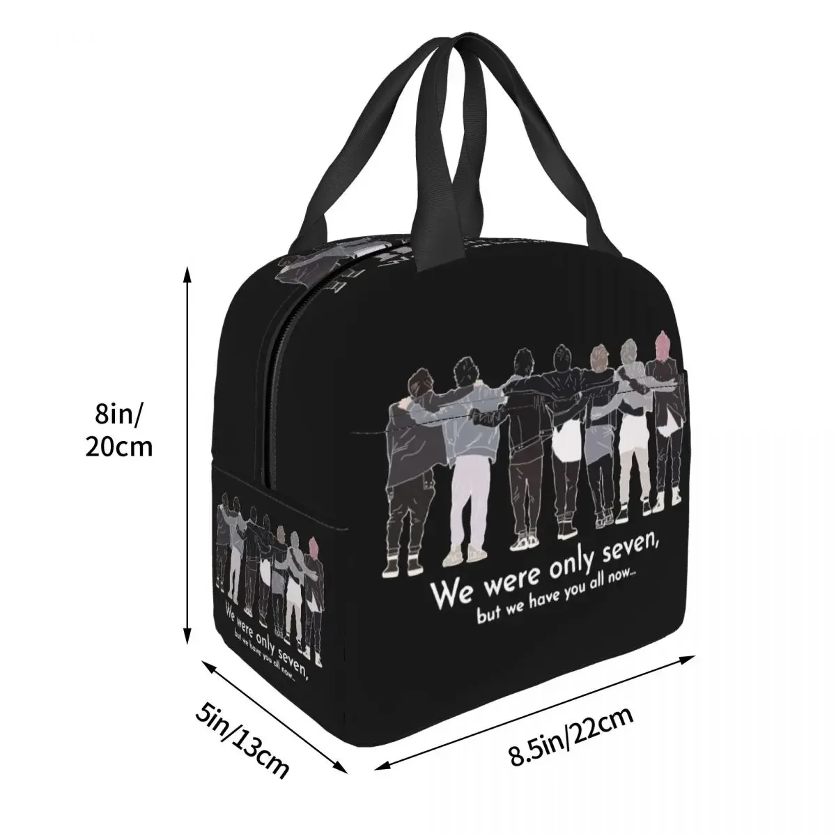 Korean Style Music Insulated Lunch Bags Thermal Bag Reusable K-pop KPOP High Capacity Lunch Box Tote for Men Women Office Travel