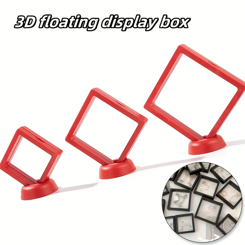 

3 3D photo display boxes with stands, floating display racks, jewelry storage boxes for storing jewelry and collectibles