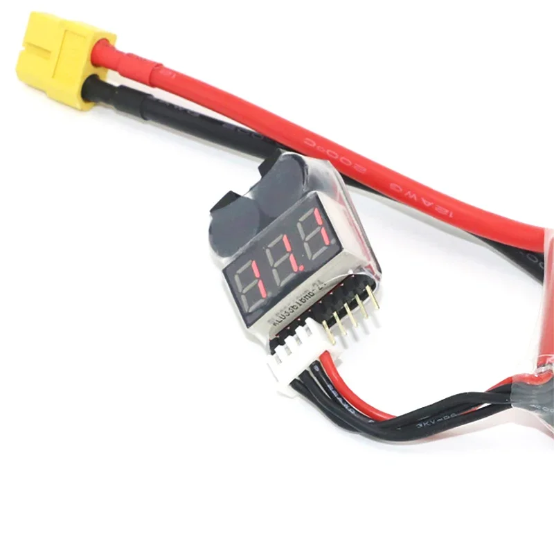 10pcs 2-in-1 RC BB Ring Voltage Checker Buzzer Alarm for 1-8S LiPo/Li-ion/Fe Batteries - Compact Size for Easy Carry