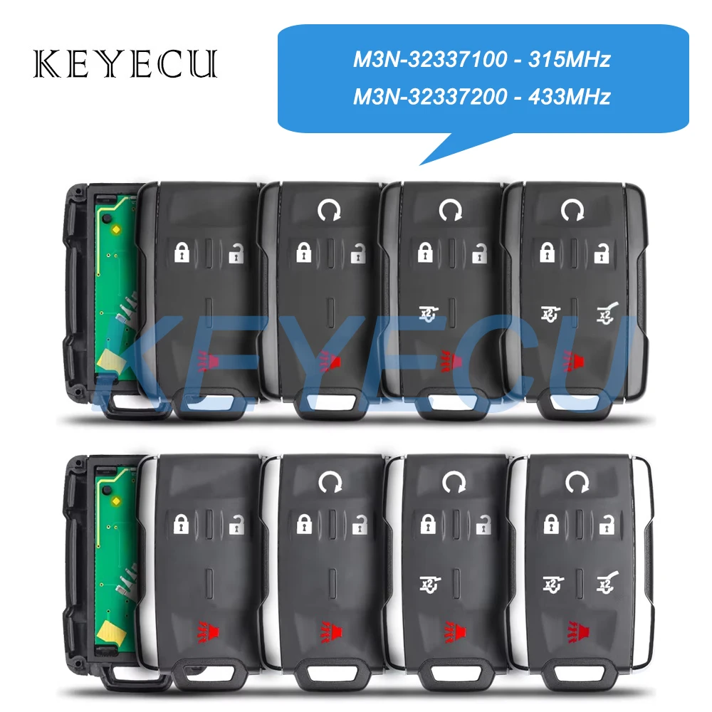 Keyecu M3N-32337100 M3N-32337200 Remote Car Key Fob for Chevrolet Tahoe Colorado Silverado Suburban for GMC Canyon Sierra Yukon