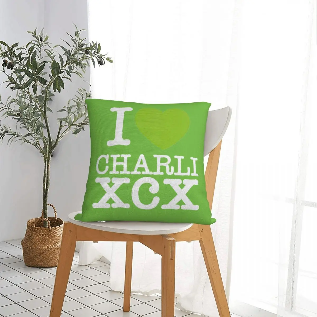 I Love Charli XCX Pillow Case Hyperpop Brat Album Cushion Cover Custom Zipper Decorative Pillowcase for Living Room 45x45cm