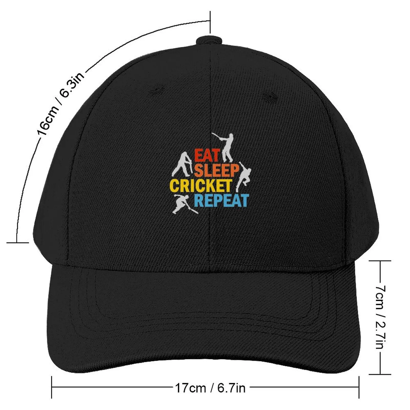 Eat, sleep cricket, repeat Baseball Cap Gentleman Hat Luxury Man Hat Wild Ball Hat Hood For Girls Men's