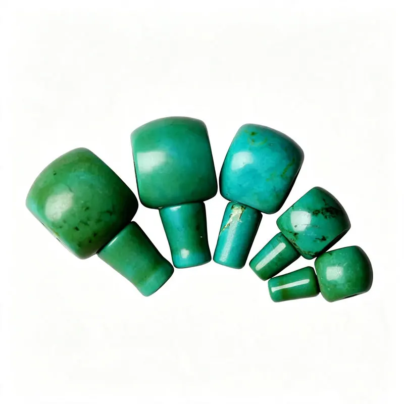 Tibetan Guru Beads Enhanced Green Turquoise 3-way Bead and Stupa Set BRO553