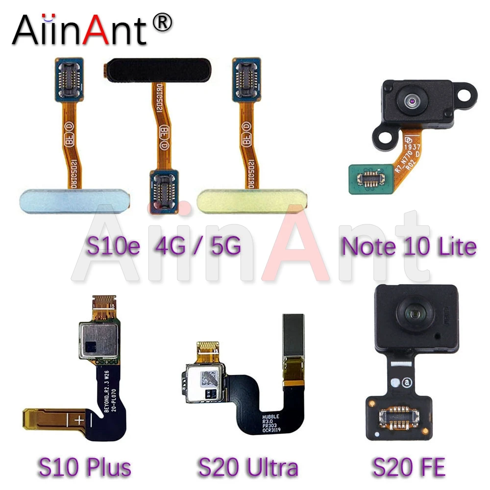 Aiinant Power Button Touch ID Screen Fingerprint Sensor Flex Cable For Samsung Galaxy S10 S20 Plus + Ultra S10E FE G973F G975F