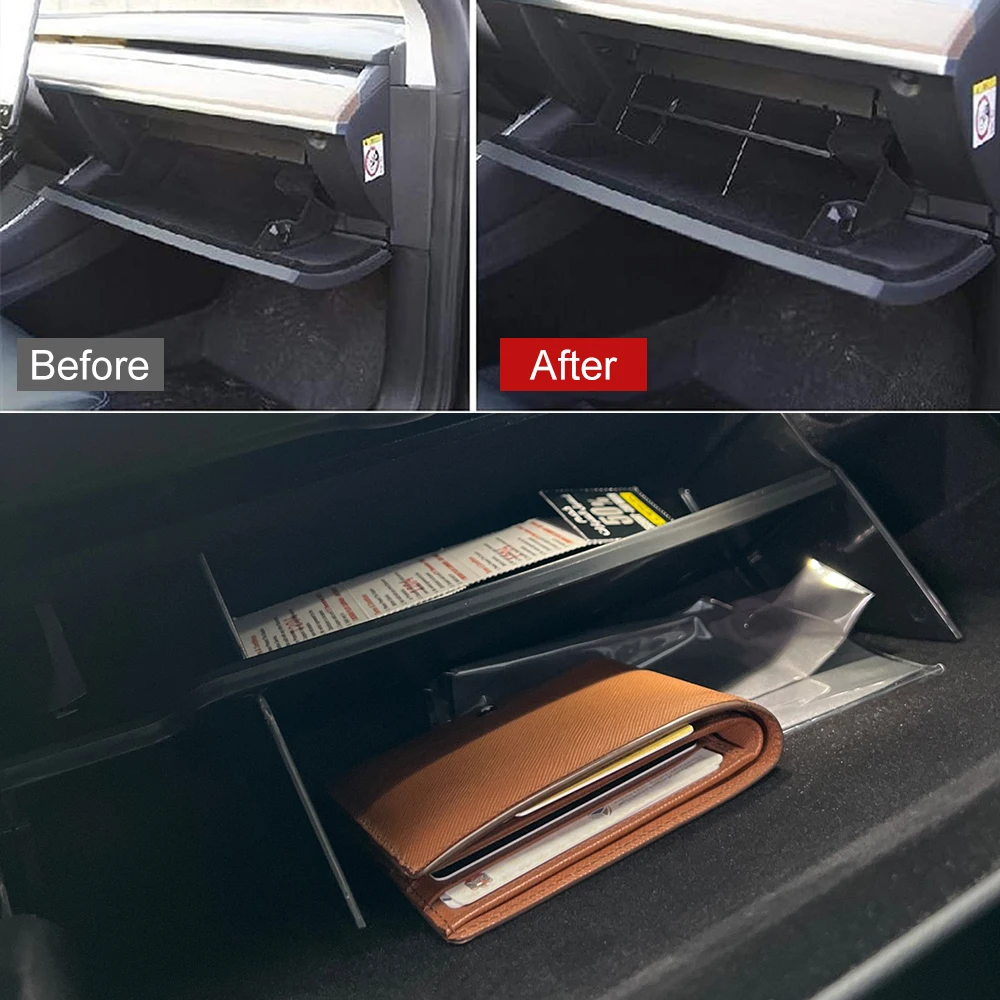 Glove Box Storage Partition Plate for Tesla Model 3 Y 2021 Glovebox Layered Container Shelf Center Console Organizer