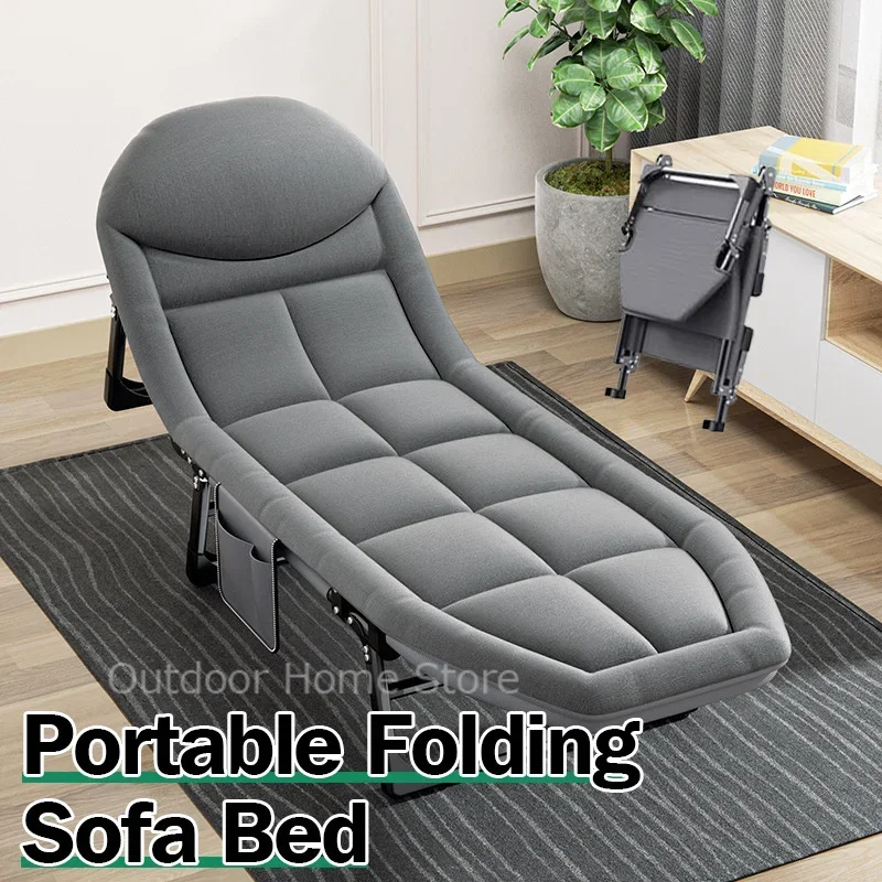 

Portable Folding Bed Ultralight Foldable Cot Camping Bed Outdoor Beach Backrest Recliner Chair Office Sofa Single bed Furniture