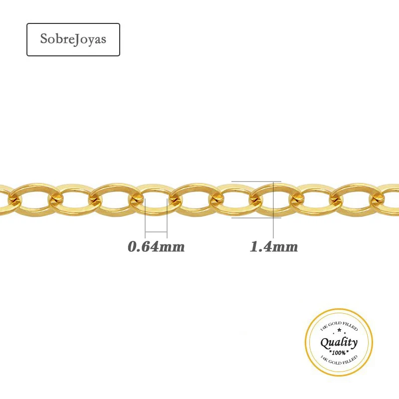 Chain 1.4MM Necklace 14K Gold Filled Cable Chain Unfinished Chain Necklace Gold Jewelry Minimalist Gold Filled Chain DIY Jewelry