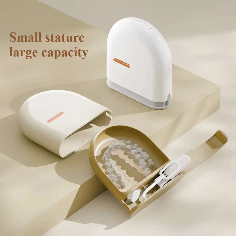 Orthodontic Retainer Case Portable Durable Denture Oral Storage Box with Ventilation Holes for Daily Travel Teeth Aligner Braces