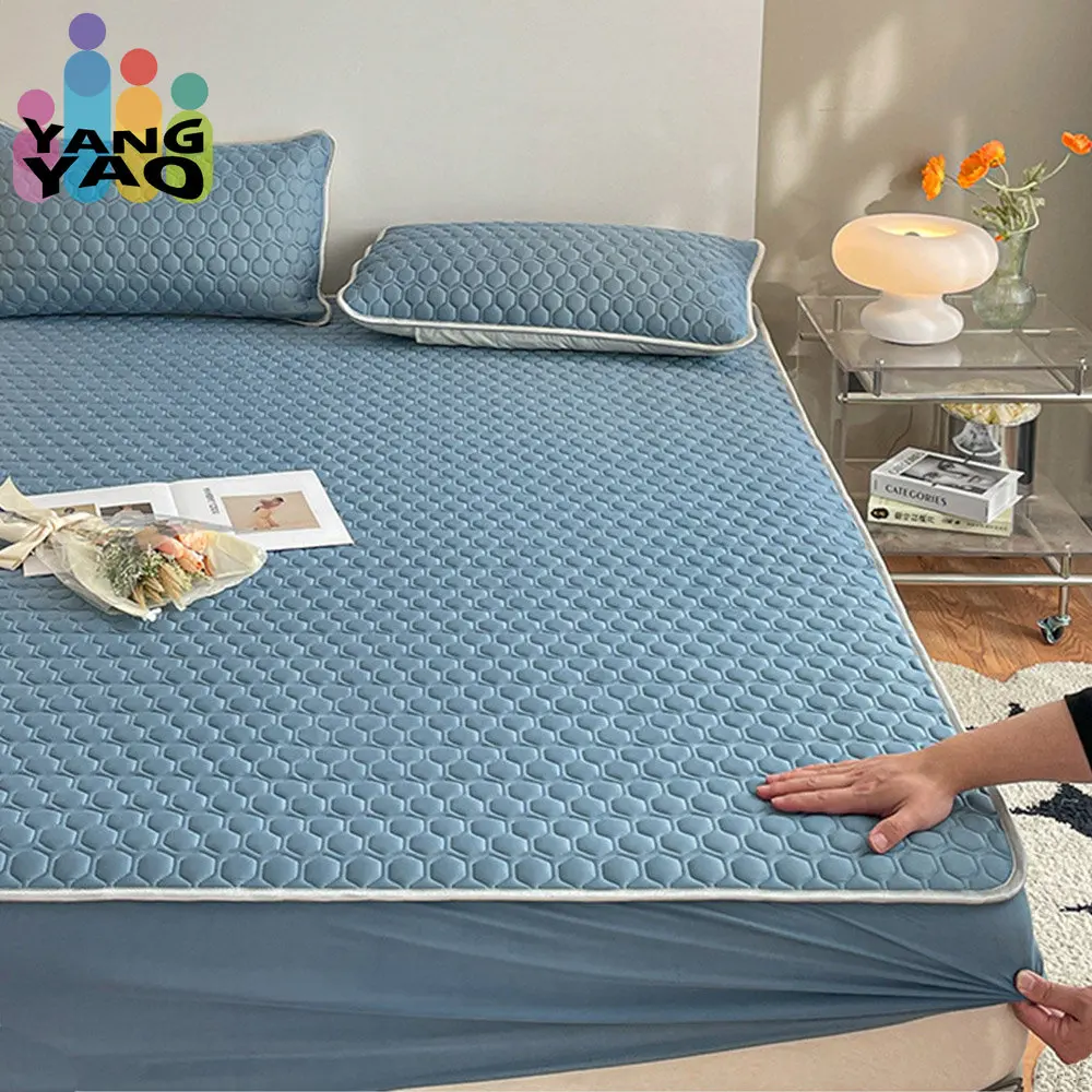 

Summer Latex Cool Mat Mattress Cover Beddings Fitted Mat Collapsible Double Bed Sheet Bedspread Protector Cover Air Conditioner