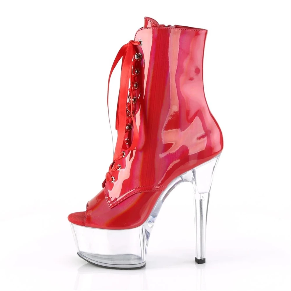 SDTRFT Tube Dance Stilettos 17cm Thin High Heels Ankle Boots Platforms Peep Toe Bride Shoes Woman Botas Mujer Party Unisex Pumps