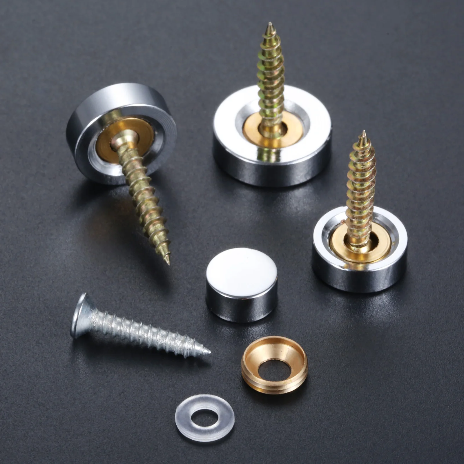 8 Sets 10/14/16/18mm Sign/Advertising Nails Decorative Mirror Screw Cap Nails Screw Covers w/screw+Washer Furniture Hardware