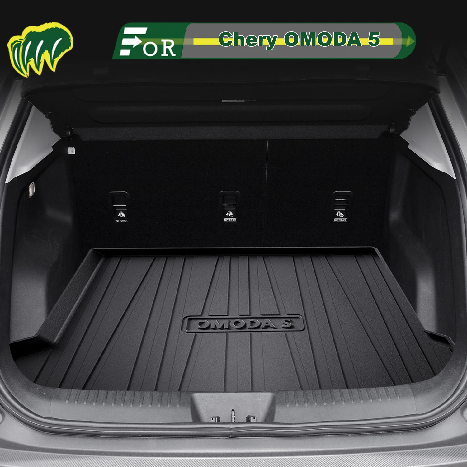 

Для Chery OMODA 5 2022-2025 TPE индивидуальный коврик для багажника автомобиля всесезонный коврик для багажника 3D-образный коврик для багажника Защитный коврик для заднего багажника