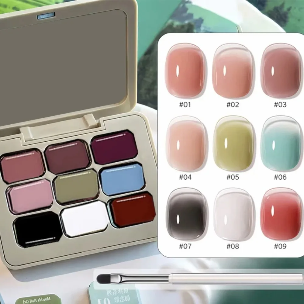 9-color solid gradient high-saturation blush nail polish, French manicure gel, suitable for nail technicians and beginners. image 2