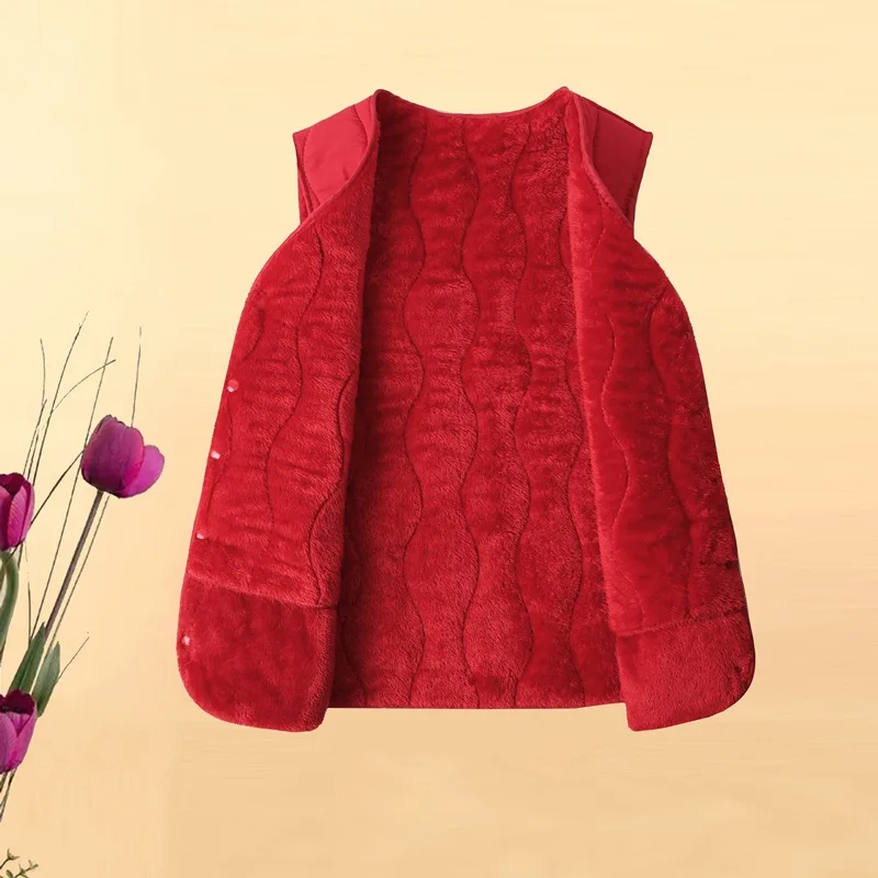 Cotton Vest Women's Thick Cotton Velvet 2024 Autumn Winter New Warm Solid Color V-neck Thin Inner Lining Women's Cotton Vest