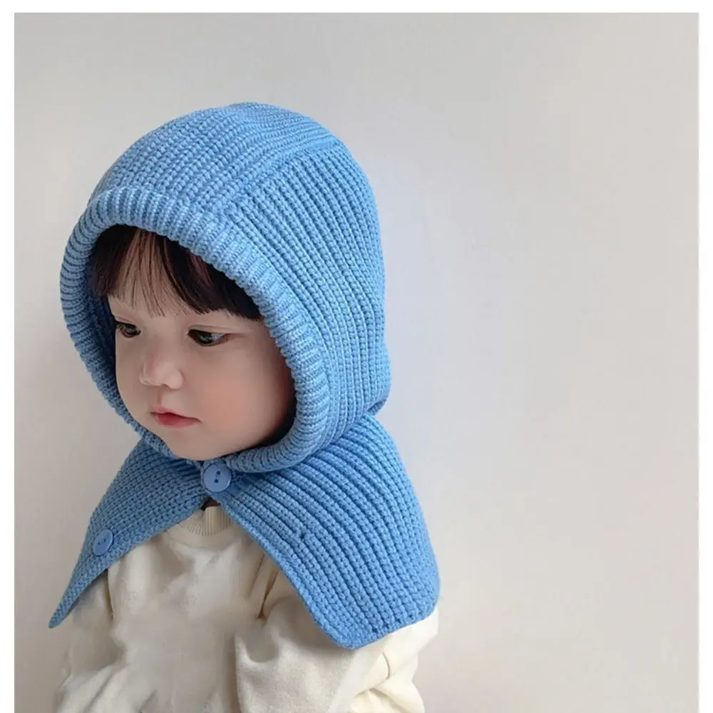 Winter Knitted Kids Soft Balaclava Warmer Windproof Sweater Hat Cap Scarf All-in-One Children's Pullover Hat