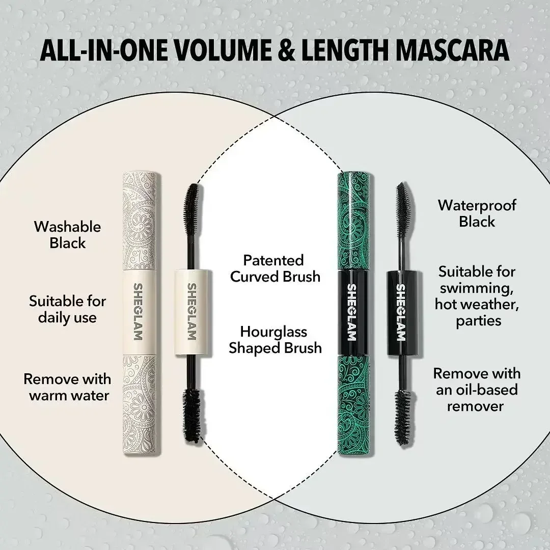 Sheglam Make-up Mascara Wimpernverlängerung Wimpernbürste Langlebiges, wasserdichtes, schweißfestes Augen-Mascara-Make-up